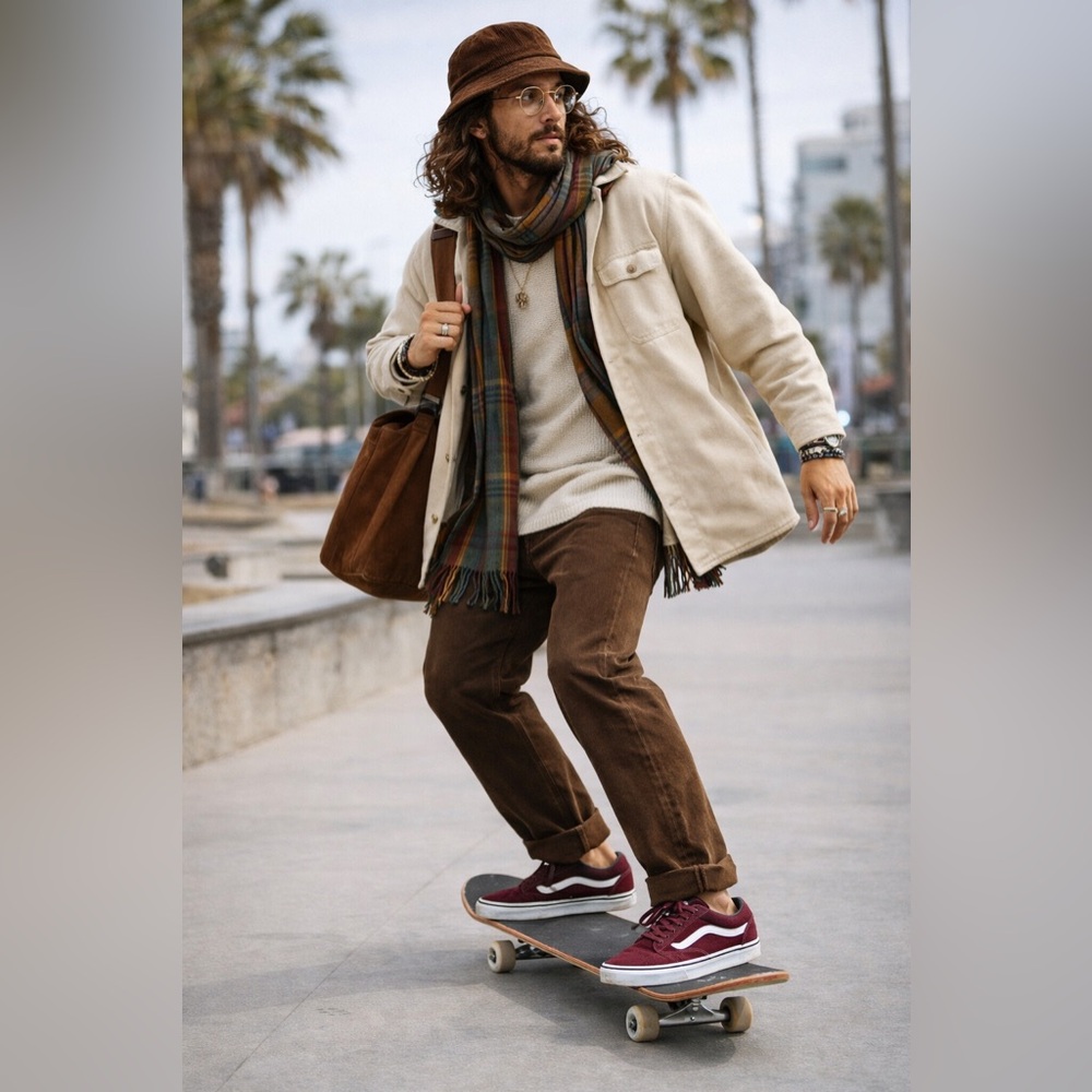 Vans Men’s Old Skool Off the Wall Burgundy/White Sneakers